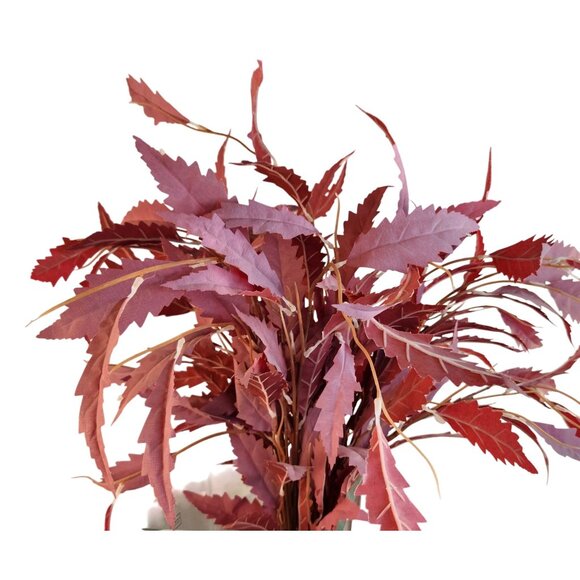 Artificial Burgundy Leaf Stem Bundle For Décor Arrangements Fall Floral Displays - Picture 1 of 16